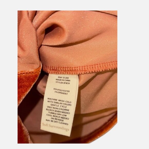 NWT Soft Surroundings Dark Copper Velvet Boyfriend Tunic Shirt Top Size PXS - Picture 8 of 8